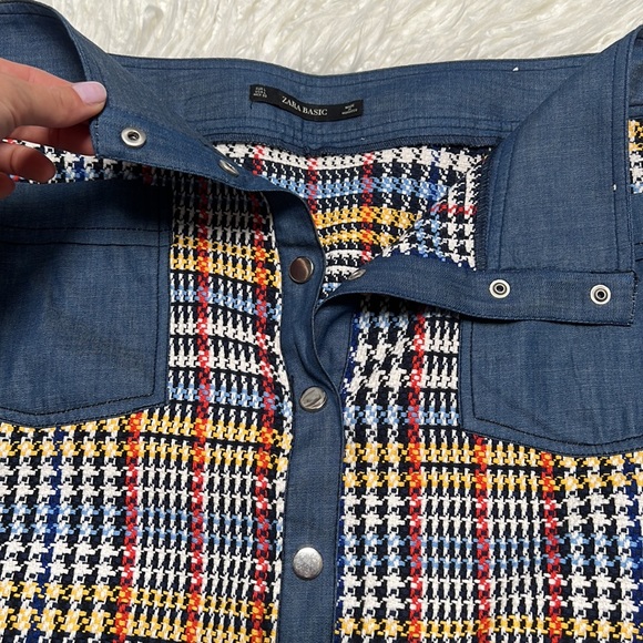 Zara Button Up Tweed Mini Skirt With Pockets And Frayed Hem - Picture 7 of 14